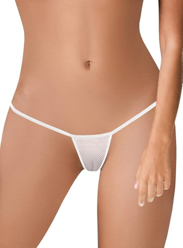 Sohimary 545 Mujer Mini String Tanga Malla XS S M 34 36 38 40 Blanco