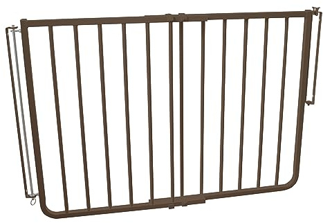 Cardinal Gates SS30OD Outdoor Baby Gate for Top of Stairs-Adjustable Outdoor Dog Gate-Aluminum Safety Gate for Kids & Pets-Can be Installed at Angles - 27 to 42.5 Inches Wide-Brown USA Based Company
