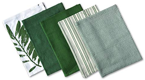 EXKLUSIV HEIMTEXTIL Küchentücher, Geschirrtücher Haushaltstücher 5er Set Grün