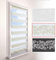Brillant Doppelrollo Klemmfix ohne Bohren Gold Beige 200 x 60 cm (Länge x Breite) Duorollo Blickdicht mit Perlen, glitzert, Raffrollo Fenster Tür Zebra Perde Klemmrollo Seitenzugrollo