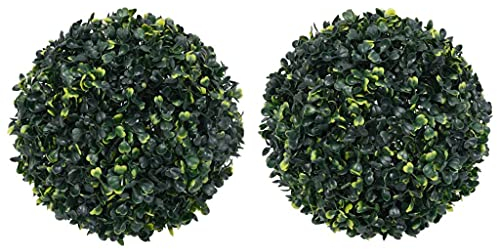 vidaXL 2X Boules de Buis Artificielles Fausse Plante Jardinière Décoration Florale Plante Artificielle Paysage de Jardin Extérieur 45 cm