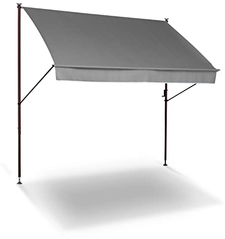 Angerer Freizeitmöbel GmbH Klemmmarkise Style - Markise für Sonnenschutz - Montage ohne Bohren und Dübeln - ideale Balkonmarkise für Mietwohnungen (Grau, 350 cm)