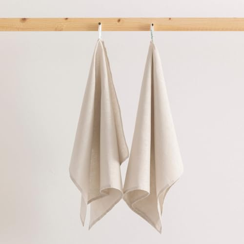 Belum | Pack 2 Paño de Cocina Lavable a máquina 100% Lino | Pack 2 Trapos de Cocina 45x70 Lino100% | Pack 2 Toallas de Cocina Reutilizables (Light Grey)