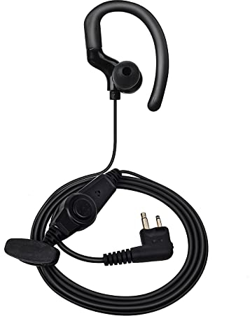 UAYESOK G Shape 2 Pin Serveillance Radio Earpiece Headset for Motorola CP040 CP200 GP300 DP1400 HYT Midland Walkie Talkie 2 Way Radio with PTT Mic Microphone