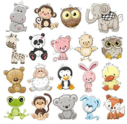GIVBRO Parches termoadhesivos para planchar con animales, parches de transferencia de calor, parche de planchado para camiseta infantil, accesorios de bricolaje, S