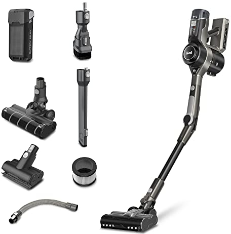 LEVOIT Aspirador Escoba Sin Cable, 21.5 kPa y 300W, Aspirador Escoba 6 en 1 Autonomía 80 min, Filtro HEPA de 4 etapas，Dos cepillos para Cualquier Piso, Batería Adicional, Luz LED, Tubo Flexible