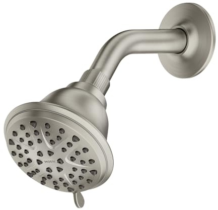 Moen Attune 8-Function Wall Mount Fixed Showerhead, Spot Resist Brushed Nickel, 218W0SRN