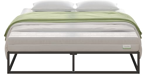 Novilla Rete Letto Matrimoniale 140x190 Telaio del Letto della Piattaforma, Struttura Letto con Doghe in Legno, Base del Materasso, Montaggio Facile, Nero