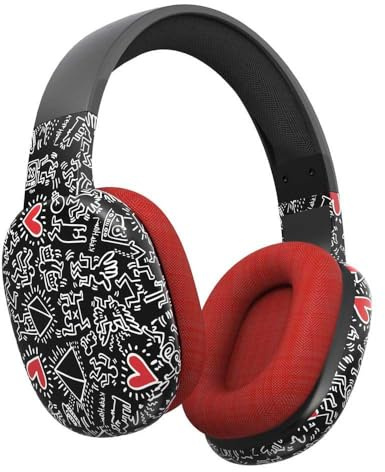 Celly x Keith Haring Cuffie Wireless, Auricolari Ergonomici con Iconico Pattern, Connessione senza Fili, Microfono Incorporato, Controlli Remoti e Autonomia di 6 Ore