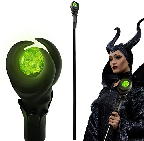 Applysu LED Maleficent-Zauberstab 129,5 cm - Böse Zauberstäbe leuchten - Zauberstab Halloween Cosplay Requisiten für Kids & Big Kids