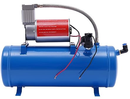Compressore d'aria per trombe, officina, guidabile, DC 12 V, motore a induzione, silenzioso, senza olio, 150 PSI, serbatoio da 6 l, 23 A
