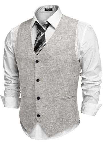 COOFANDY Chaleco de negocios informal para hombre, ligero, ajustado, para hombre