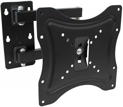 SQUADO Supporto TV a Parete Orientabile, per Schermi LCD/LED da 35-107 cm (14-42 Pollici), Montaggio a Muro, Nero