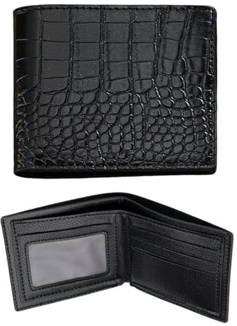 LIANRISES Carteras para Hombre, Billeteras Cartera Tarjetero Pequeña, Carteiras Homens Monedero, Negro, Cuero De PU, Delgado Y Ligero, 2 Compartimentos De Billetes, con Ventana Y Tarjeta De Crédito