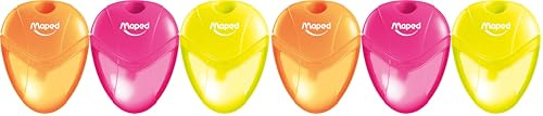 Maped Taille-crayon I-Gloo Fluo, boîte de récupération pour crayons fins – Couleur aléatoire (Lot de 2)
