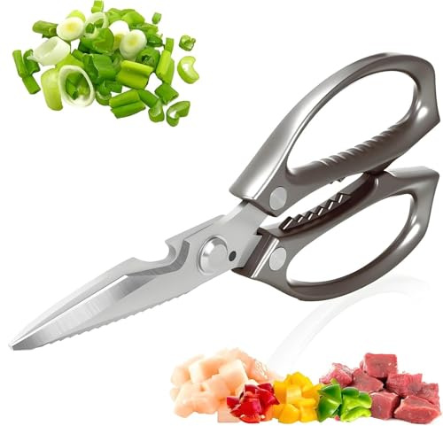 Kitchen Scissors for Food | Bone Cutting Tools | Ergonomic Walnut Cracker Fish Scale Scraper Cooking Shears,for Turkey, Chicken, Poultry, Meat