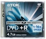 TDK DVD+R 4.7 GB Kratzfest 16x 5er Pack DVD-Rohlinge