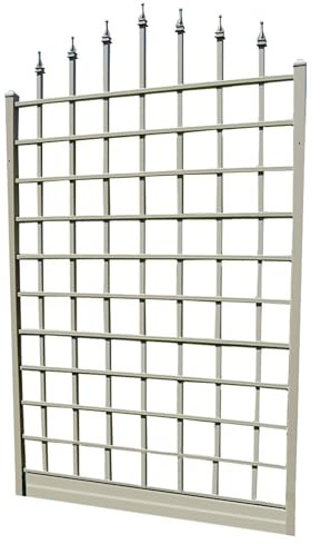 Dura-Trel Winchester Vinyl Trellis, Outdoor Plant Support Frame, 57 x 95, White - Decorative Grid-Style Lattice for Climbing Vines & Flowers, Use Against Walls or Fences