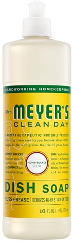 Jabón líquido para platos Mrs. Meyer's Clean Day, 16 onzas líquidas 687588 , Paquete de 3, 3