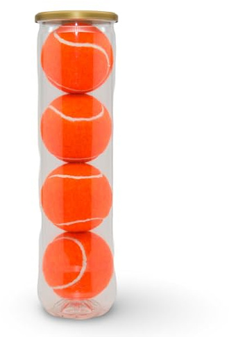 PRICE of Bath Orange Tennis Balls - Tube of 4 | Type 2 PRESSURELESS Balls | High-Visibility, Colourful Balls | Made in UK!