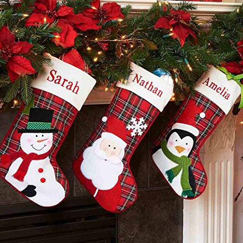 DIBSIES Personalized Plaid Christmas Stocking (Santa)