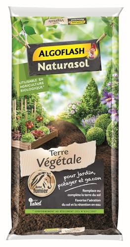 Algoflash NATURASOL - Tierra Vegetal enriquecida, Lista para Usar, para Suelos empobrecidos, 40 L, ATVEG40