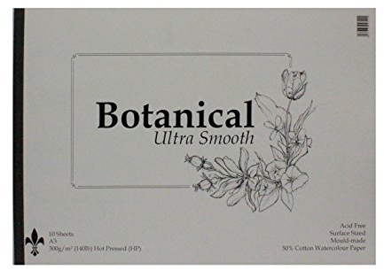 Botanical watercolour paper ultra smooth A3 pad 10 sheets 50% cotton