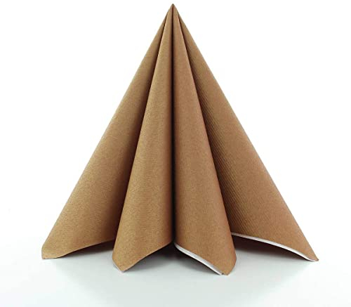 Sovie HORECA - Tovaglioli in airlaid, 40 x 40 cm, assorbenti e simili al tessuto, ideali per matrimoni e feste, 50 pz, colore: oro, Airlaid, bronzo, 40 x 40 cm