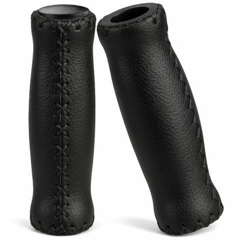 CyclingDeal Mountain Bike Grips - MTB Grips for Beach Cruiser - Soft Cushioned Thick Vinyl 125mm Quality Handlebar Grips - Black