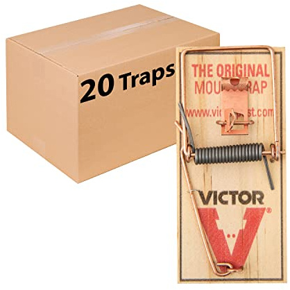 Piège à Souris à pédale métallique Victor M156-20 en Bois FSC Issu de Sources durables - 20 pièges (Lot de 1)