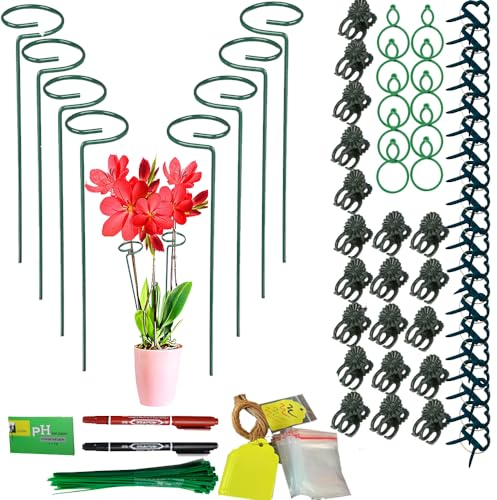 Fycooler Tuteur Plante | Supports pour Plantes Grimpantes et Fleurs | Tuteur Vert | Aidez Vos Plantes à Pousser | Tuteurs Tomates Jardin | Pieux à Hortensias, Pivoines, Plantes vivaces et Plus-60cm