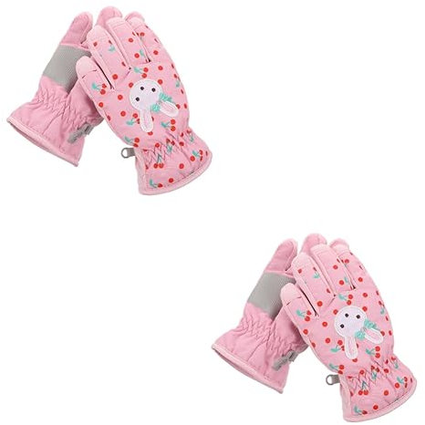ABOOFAN 2 Paar Skihandschuhe Für Mädchen Ski-fäustlinge Schneehandschuhe Für Kinder Schnee-fäustlinge Winterhandschuhe Warme Handschuhe Halten Furnier Baumwolle Niedlich Junge