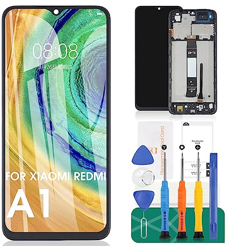 SRJTEK Für Xiaomi Redmi A1 LCD-Display für Xiaomi Redmi A1+ Bildschirm Ersatz für Xiaomi Redmi A2 Touchscreen für Xiaomi Redmi A2+ Digitizer Montage Reparaturteile Kits mit Rahmen (schwarz)