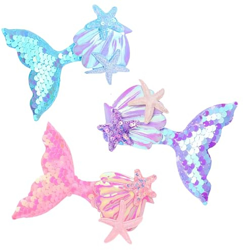 Ragazze Scintillante Mollette Capelli, 3 Pezzi Bambini Scintillante Fermagli Capelli, Cartoon Fermagli Capelli, Scintillante Fermagli Capelli, per Le Bambine Come Regalo Compleanno (A)