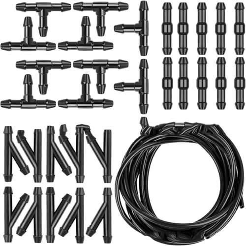3m Car Windshield Washer Hose Kit with 30 Pieces Hose Connectors, Y I T Type Universal Windscreen Wiper Hoses to Connect Car Water Pump and Nozzles