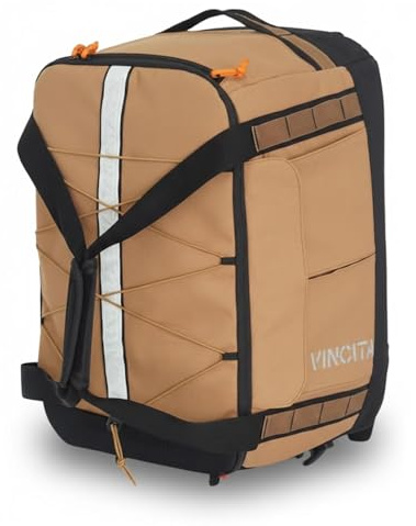 Vincita Voyage BDR Bag For Folding Bike – Backpack, Duffle, Rack Bag Combo with KLICKfix UniKlip 2.0 37L | Water-Resistant., Brown