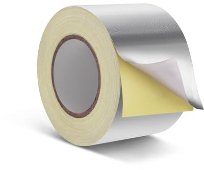 HONGTAISHENG Scotch Aluminium, 57mm x 15m Ruban Adhésif professionnel en aluminium, Résistante Haute Température, Scotch Isolant Thermique pour étanchéifier, réparer, isoler, ventialtion