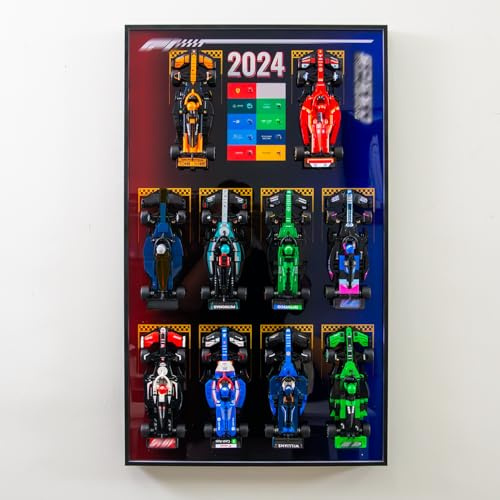 NOVDA Display Wandboard Kompatibel Mit F1 Speed Champions77242-77251, Wandhalterung Frame für Hobbyzimmer & Büro (Kein Modell enthalten)