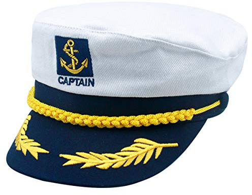 Joyan Cappello da Capitano Marinaio Bambini Regolabile, Cappelli da Festa Bambini, Cappello da Capitano, Berretto da Marinaio Bianco per Spettacolo di Feste Cosplay Viaggio in Mare