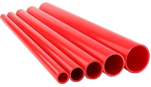 2 tubi in UPVC rossi lunghi 50 cm - Versatili for acquari, irrigazione del giardino, approvvigionamento idrico e progetti idraulici fai da te(50mm pipe)
