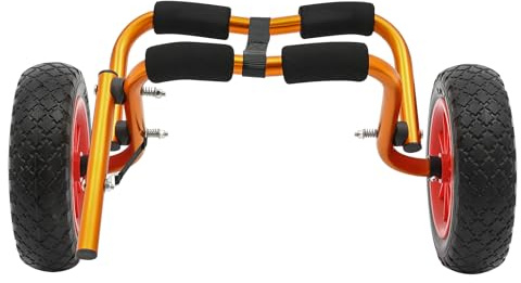 udneondhe Leichter Aluminium Kajakwagen Faltbar | Transportwagen für Kanu, SUP & Schlauchboot | Klappbarer Bootstrolley mit Schaumpolster, 80 kg Traglast, Luftreifen