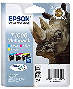 Epson T1006 Nashorn, wisch- und wasserfeste Tinte (Multipack 3-farbig) (CYM)