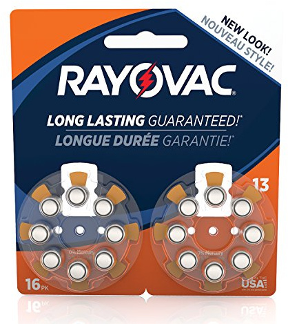 Rayovac Size 13 Hearing Aid Batteries, 16-Pack, L13ZA-16ZMB