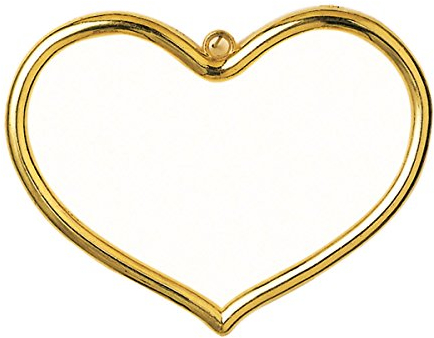 Vervaco Stickrahmen Plastik Klein Stickerei Rahmen Herz AUS Gold Kreuzstich Zubehör Rahmen ca. 8 x 5 cm Kunststoff Wanddekoration DIY Stickbilder zum Aufhängen Handwerksmaterial