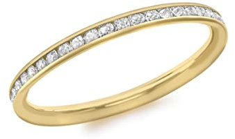 Carissima Gold 9ct Yellow Gold CZ Band Ring