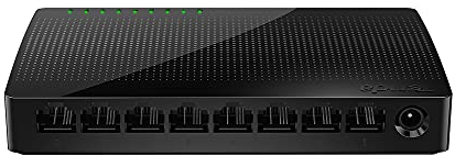Tenda SG108 LAN Switch 8 Port, Gigabit Netzwerk Switch LAN Verteiler (Plug-and-Play Netzwerkswitch, Lüfterlose, Unmanaged) Schwarz