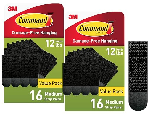 Command 10 lb Medium Picture Hanging Strips, Damage Free Picture Hangers, No Tools Wall Hangers for Home Decor, Black Adhesive
