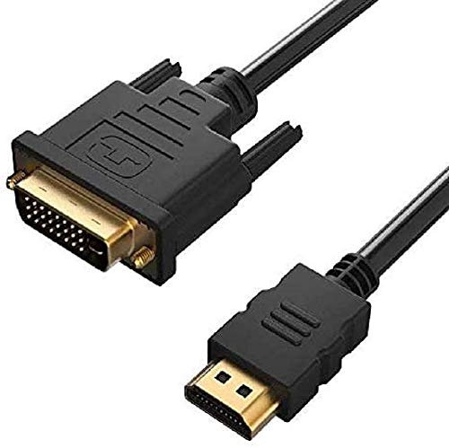 REALMAX 1m 2m 3m HDMI to DVI-D Cable Adapter Dual Link 24+1 Pin Audio Video Lead Adaptor Converter Supports multiple devices (1m)