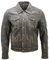 Infinity Leather Herren Trucker Beiläufig Jahrgang Schwarz Lederhemd Jeans Jacke 2XL