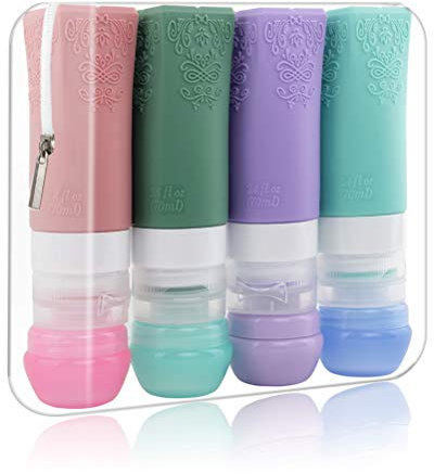 Silikon Reiseflaschen Set, PYJR Auslaufsicher Reise-Container BPA-frei TSA Genehmigt, 8-Pack-Portable Travel Zubehör für Shampoo, Toilettenartikel, Lotion.